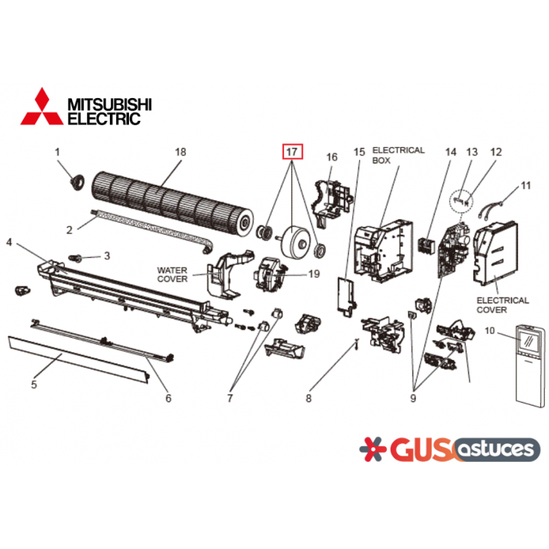 Moteur de ventilation E2242J300 Mitsubishi