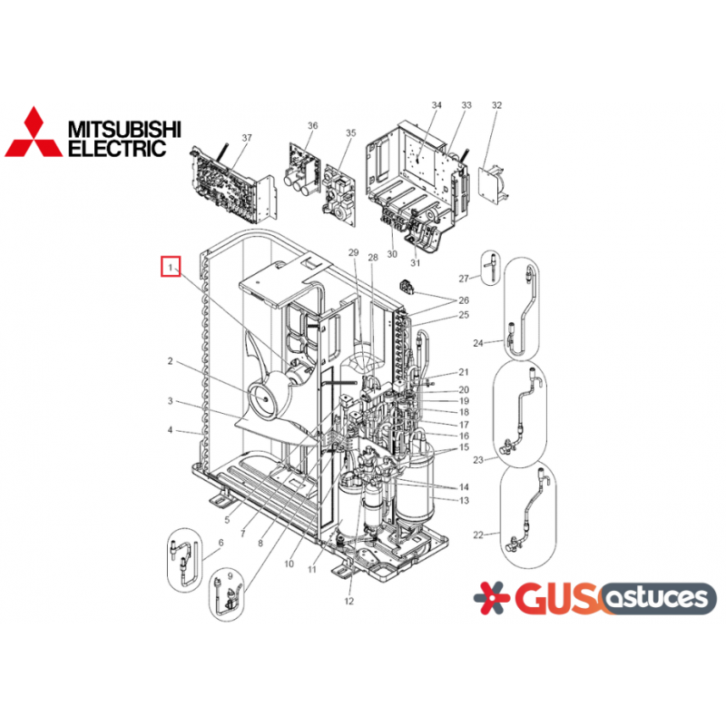 Moteur ventilateur R01E70221 Mitsubishi