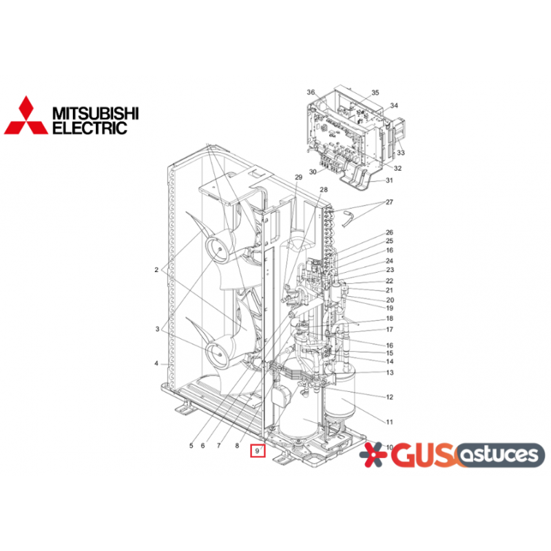 Vanne d'arrêt R01E13410 Mitsubishi