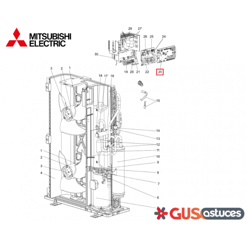 Platine de contrôle T7WE95315 Mitsubishi