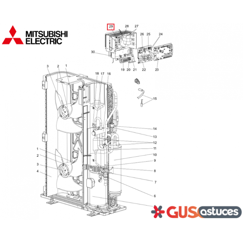 Platine de puissance T7WE73313 Mitsubishi