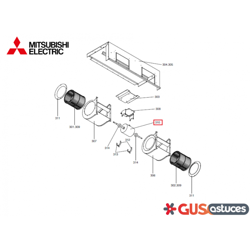 Moteur ventilateur E27332300 Mitsubishi