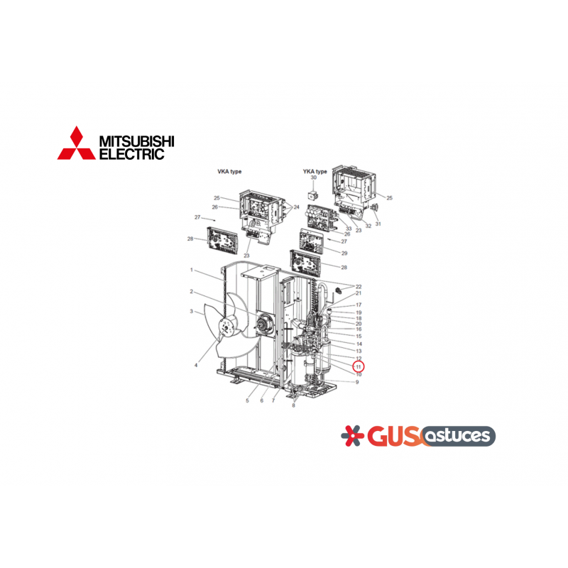 Vanne d'arrêt gaz E27E33661 Mitsubishi