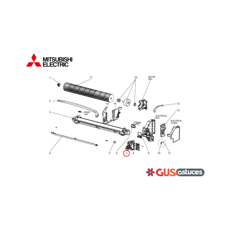 Support carte de contrôle E22N87095 Mitsubishi