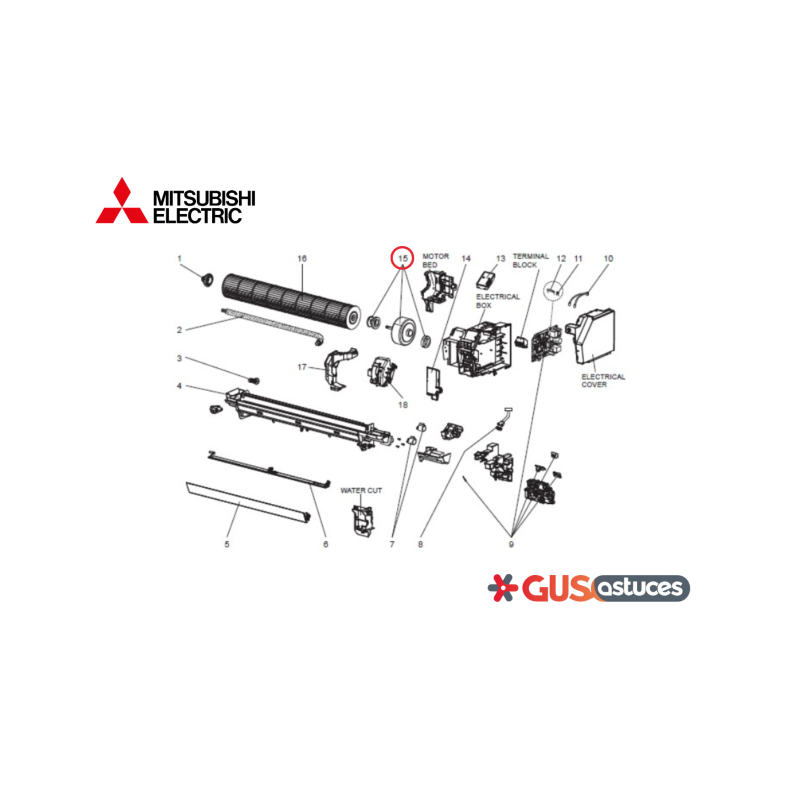 Moteur ventilateur E229E7300 Mitsubishi