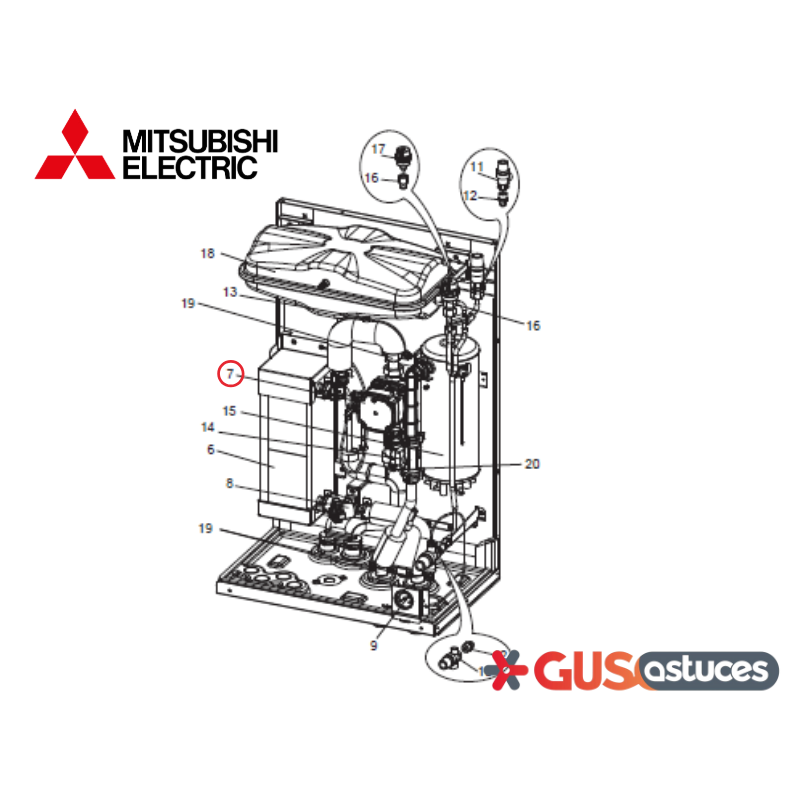 Circulateur S70C13355 Mitsubishi