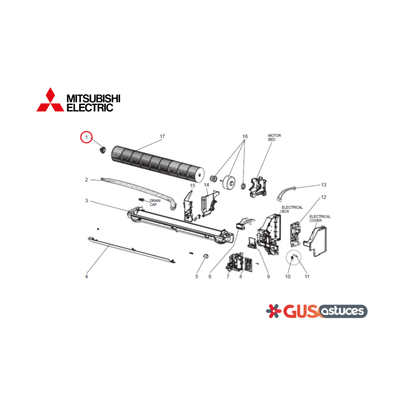 Support de roulement E22A89509 Mitsubishi