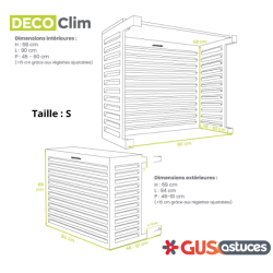 Dimension cache climatiseur Brun Argile taille S