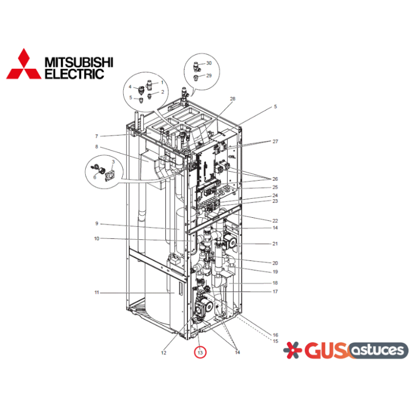 Soupape de pompe S70C20356 Mitsubishi