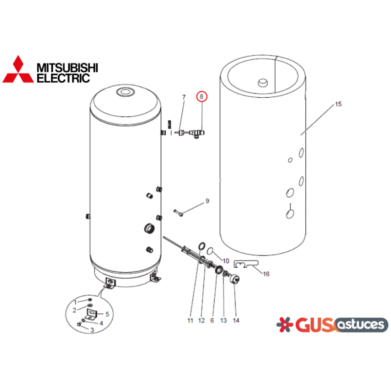 Soupape de décharge de température S70C19404 Mitsubishi