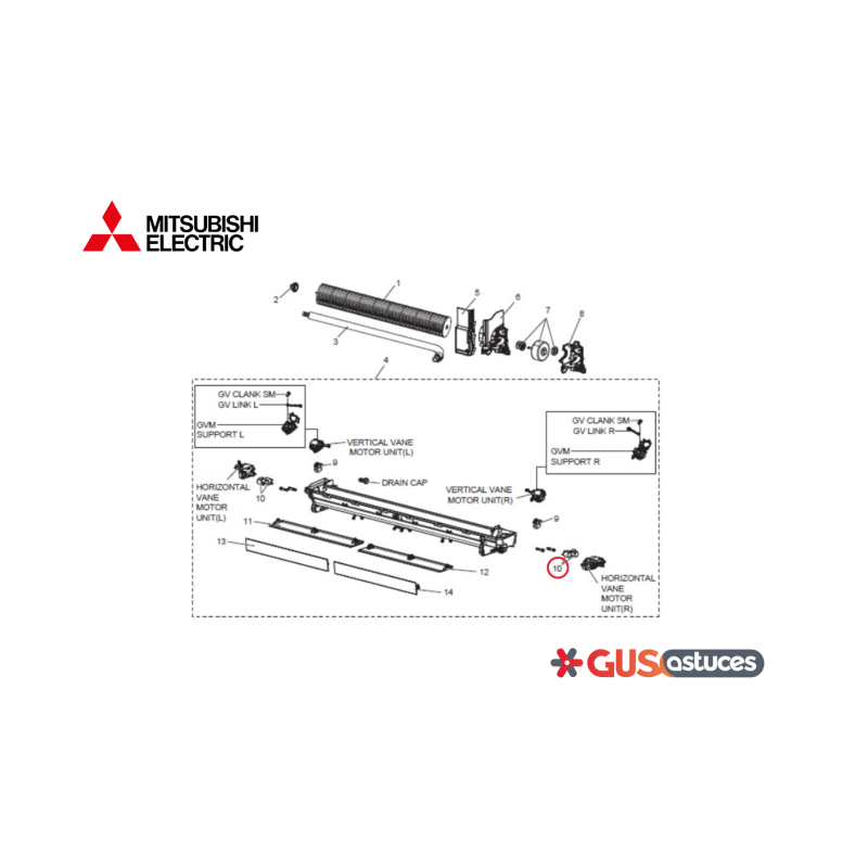 Moteur de balayage E27103303 Mitsubishi