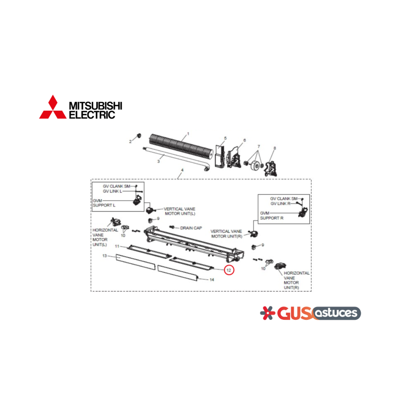 Volet inférieur droit E2270R041 Mitsubishi