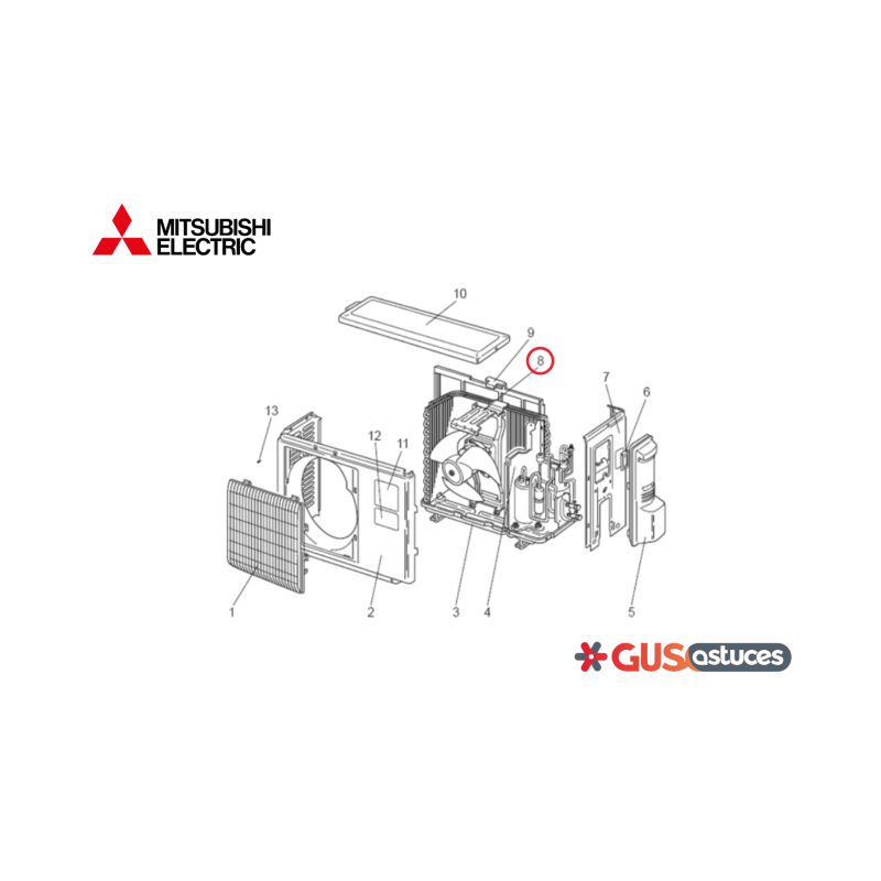 Support moteur R01E09130 Mitsubishi