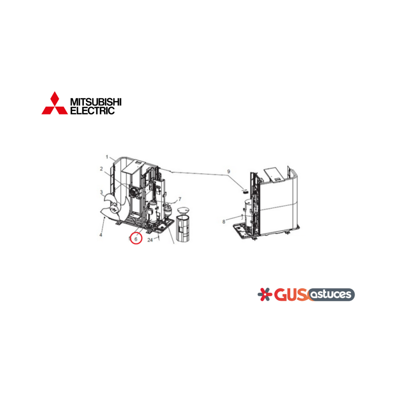 Compresseur (+support en caoutchouc) G4WW06400 Mitsubishi