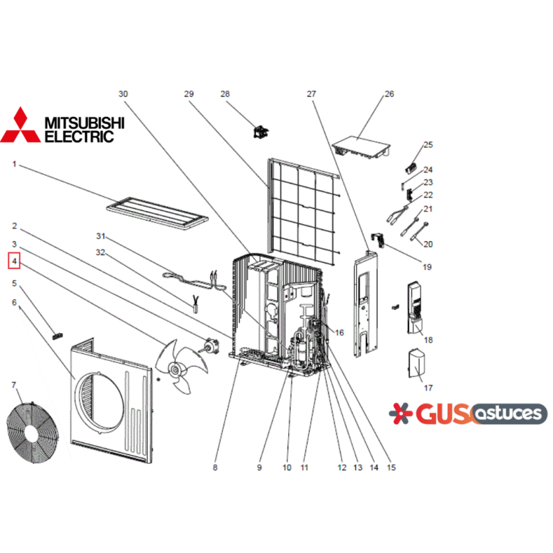 Hélice E22F28501 Mitsubishi