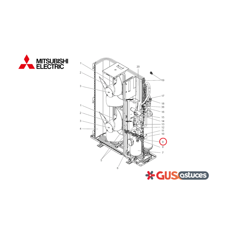 Vanne à boule 3/4 R01E13411 Mitsubishi