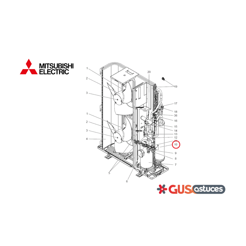 Carte d'alimentation T7WE19440 Mitsubishi