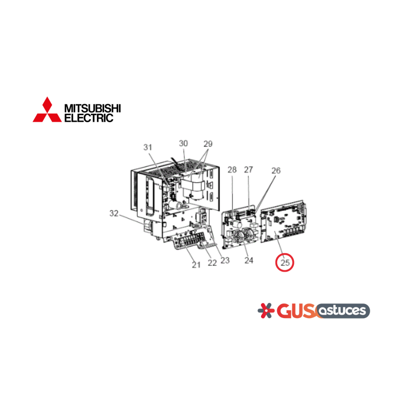 Carte de contrôle T7WG61315 Mitsubishi