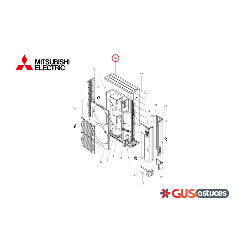 Panneau du dessus R01E36641 Mitsubishi