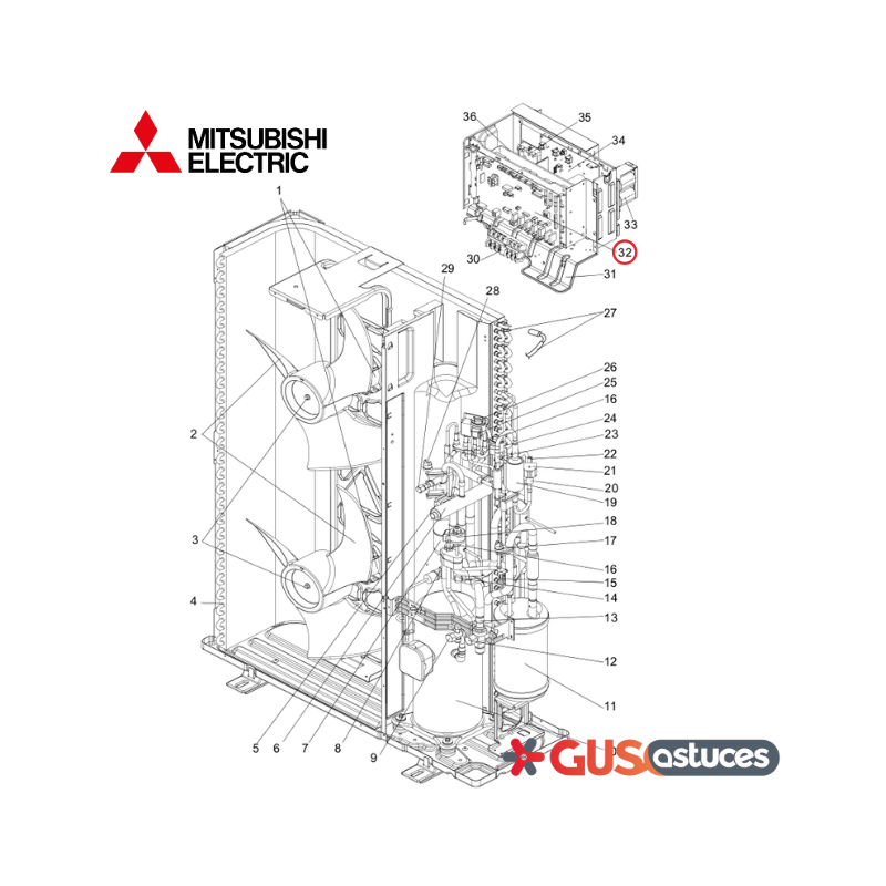 Carte de contrôle T7WS43315 Mitsubishi