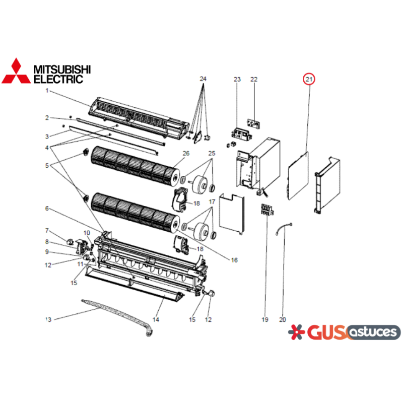 Platine de contrôle T2W2L4450 Mitsubishi