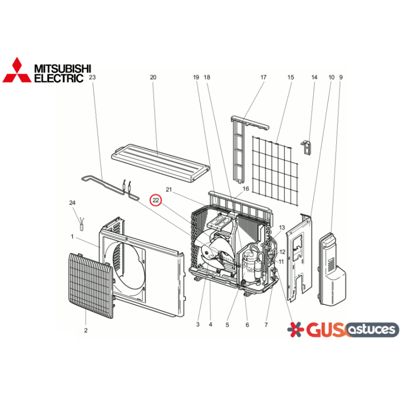 Moteur E22D69301 Mitsubishi