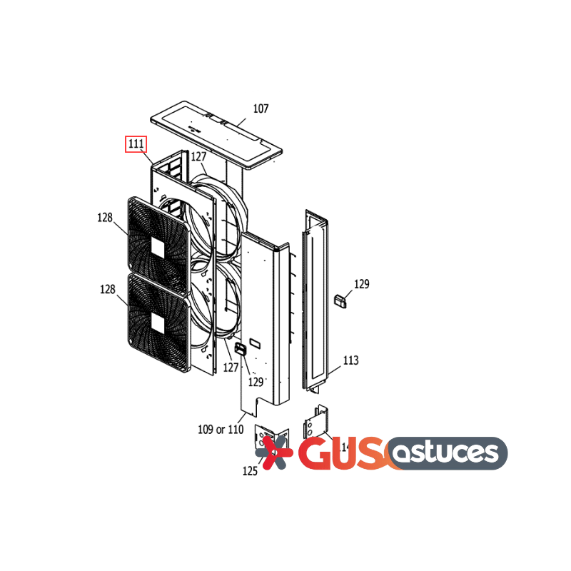 Tôle de face 5000957 Daikin