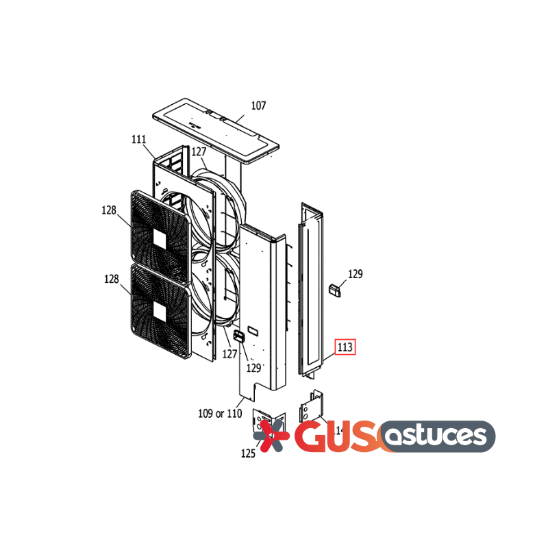 Tôle de côté 5007827 Daikin