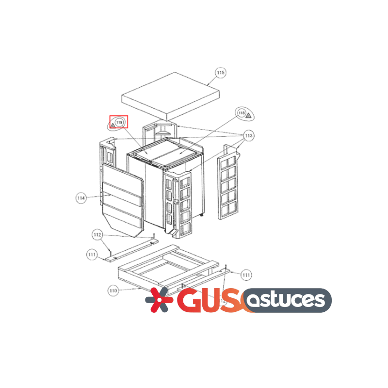 Support gauche bac condensat 5009942 Daikin