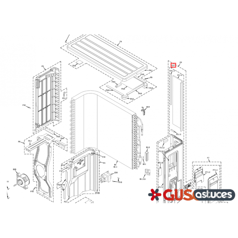 Tôle latérale droite 5021608 Daikin