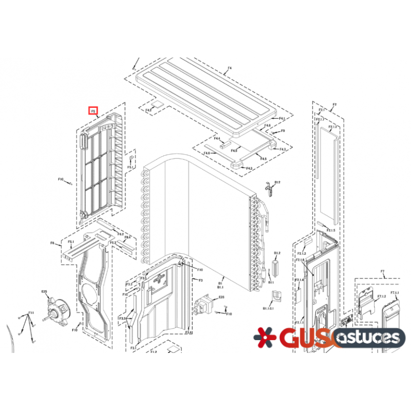 Tôle latérale gauche 5021613 Daikin