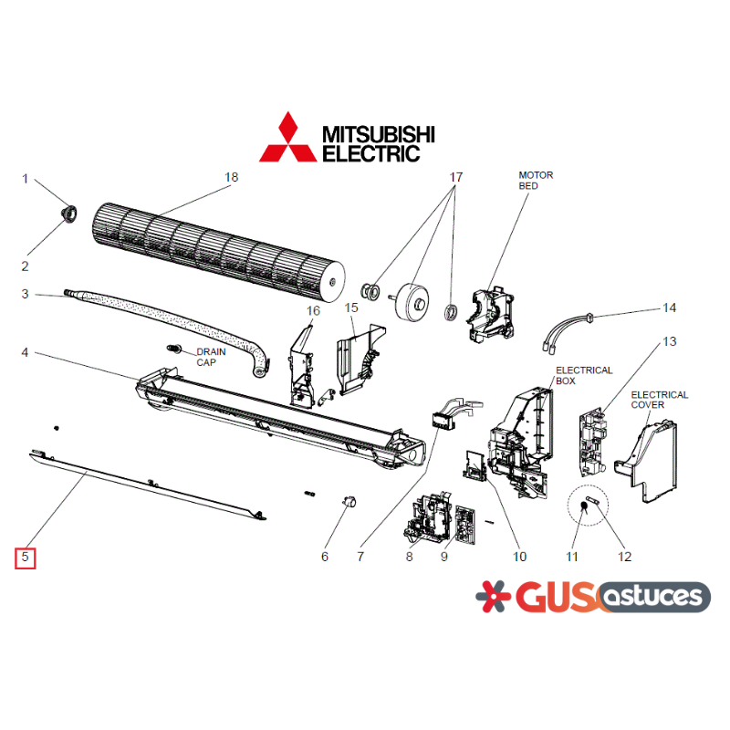 Volet horizontal E22N87040 Mitsubishi