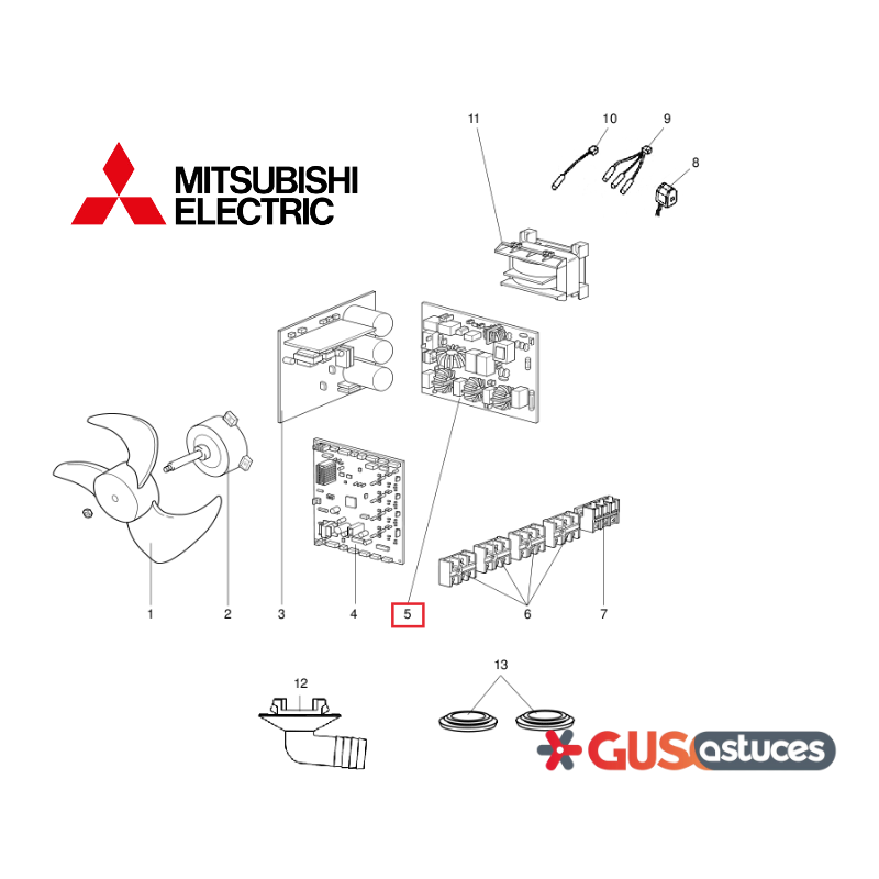 Platine filtre de bruit E22F20444 Mitsubishi