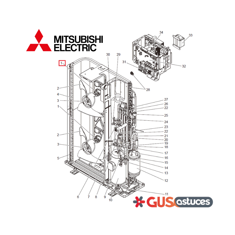 Moteur ventilateur S70E35763 Mitsubishi