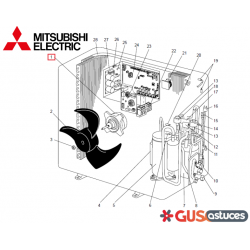 Moteur ventilateur R01E52221 Mitsubishi