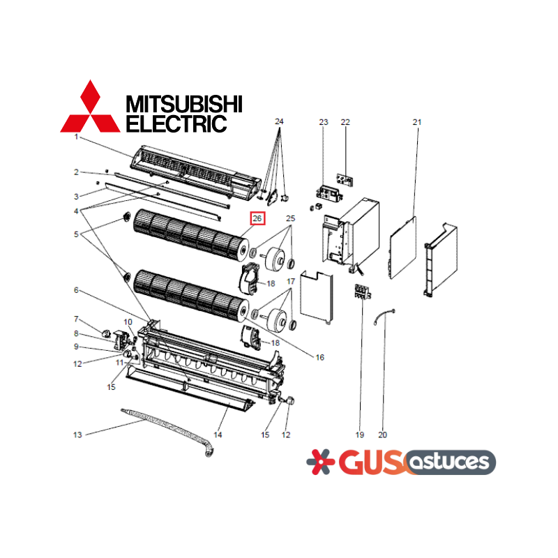 Turbine haute M21L3V302 Mitsubishi