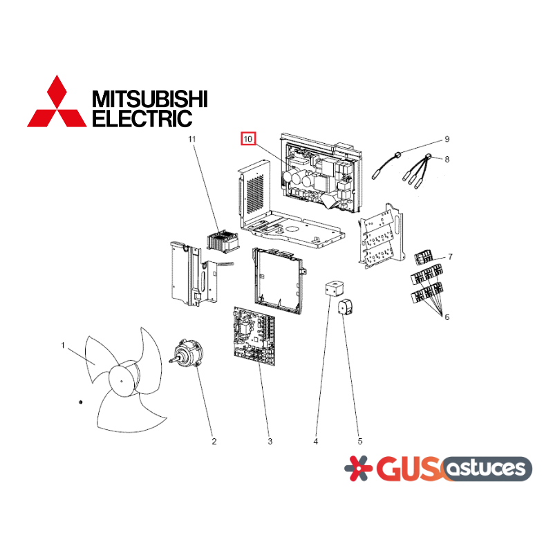 Platine T2WEAC440 pour unité Mitsubishi