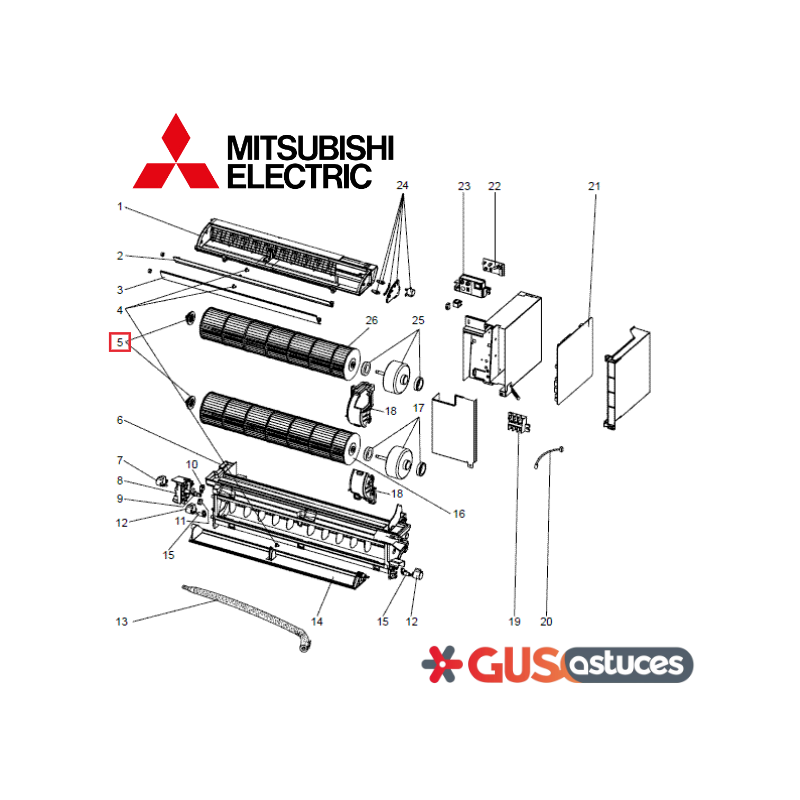 Palier de turbine M21L4V504 Mitsubishi