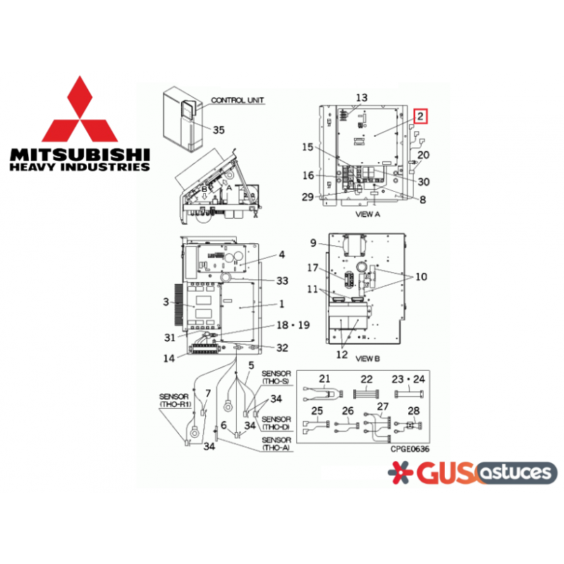 Platine PCB505A044ZG Mitsubishi Heavy