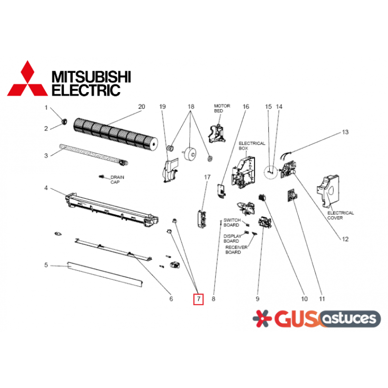 Moteur volet E22A89303 Mitsubishi