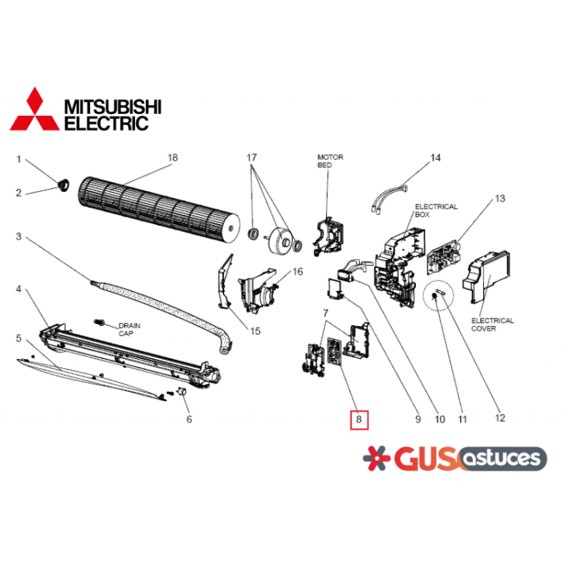 Platine de contrôle E22K01452 Mitsubishi