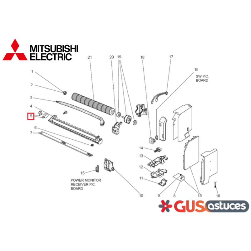 Moteur de balayage E22897303 Mitsubishi