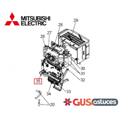 Platine de contrôle T7WE44315 Mitsubishi