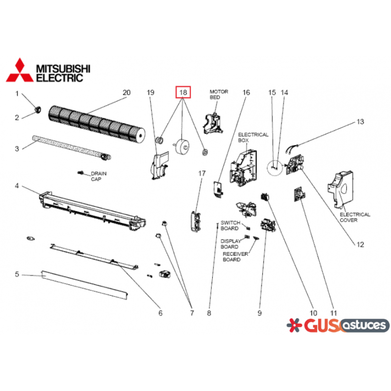 Moteur E2229L300 Mitsubishi