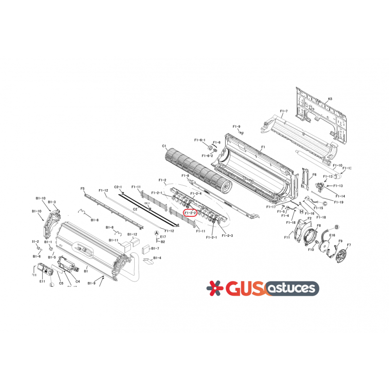 Volet de soufflage avec axe 5016542 Daikin