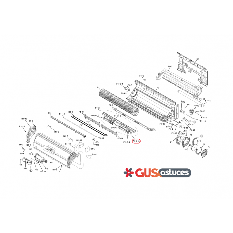 Volet de soufflage avec axe 5016543 Daikin