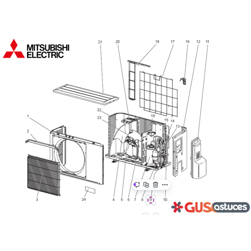 Vanne d'arrêt liquide E22T66662 Mitsubishi.