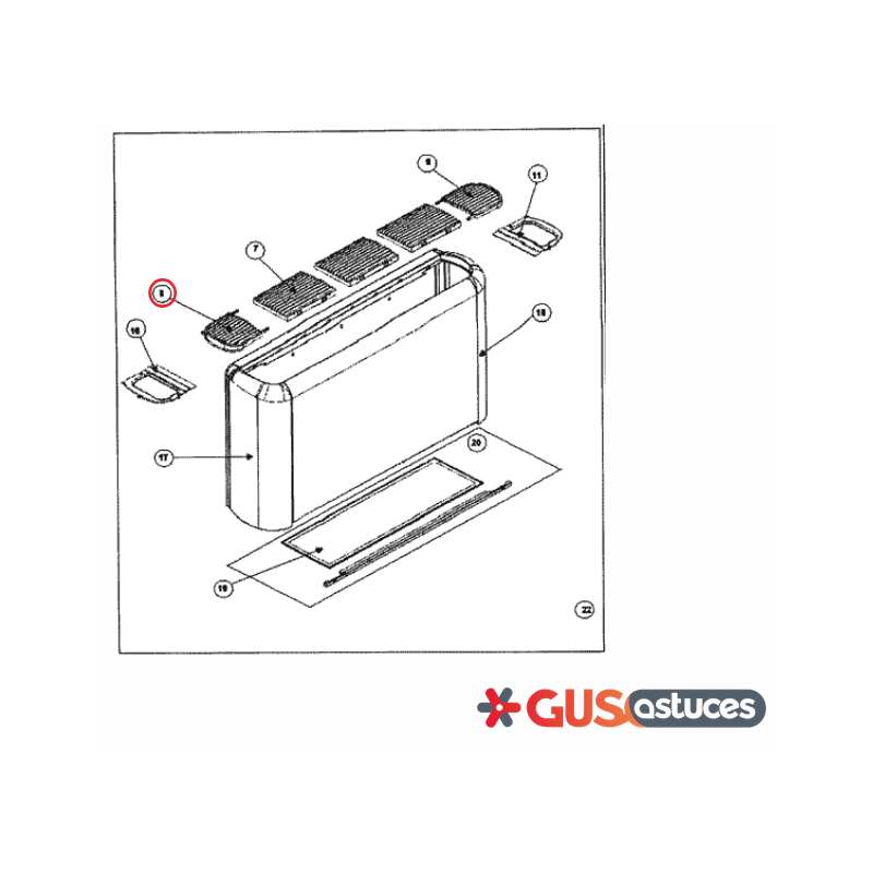 Grille côté gauche 324709P Daikin