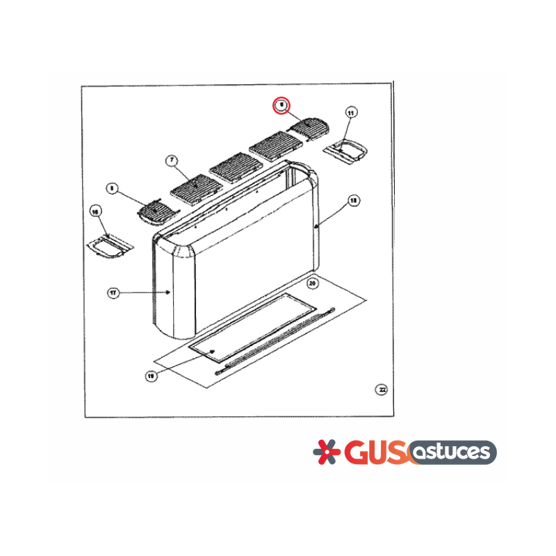 Grille côté droit 324710P Daikin